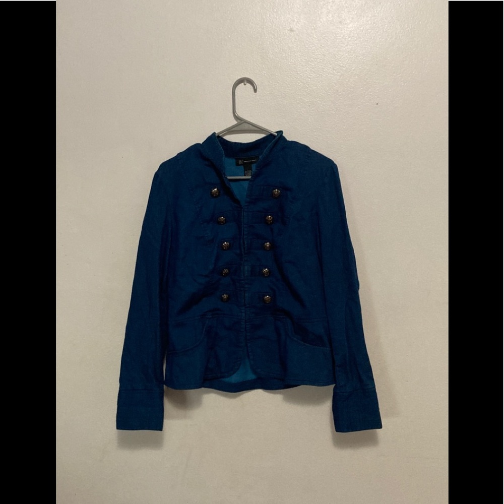 International Concepts blue jacket & gold buttons